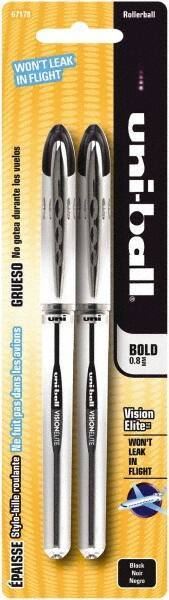 Uni-Ball - Roller Ball 0.8mm Stick Pen - Black - Exact Industrial Supply