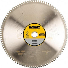 DeWALT - 14" Diam, 1" Arbor Hole Diam, 100 Tooth Wet & Dry Cut Saw Blade - Steel, Crosscutting Action, Standard Round Arbor - Exact Industrial Supply