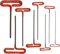 Bondhus - 8 Piece T-Handle Cushion Grip Hex Key Set - Hex Range 2 to 10mm - Exact Industrial Supply