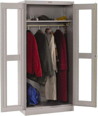 Tennsco - 2 Shelf Wardrobe Storage Cabinet - Steel, 36" Wide x 18" Deep x 78" High, Medium Gray - Exact Industrial Supply