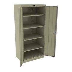 Tennsco - 5 Shelf Locking Storage Cabinet - Steel, 36" Wide x 24" Deep x 78" High, Sand - Exact Industrial Supply