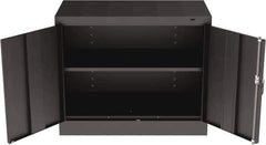 Tennsco - 2 Shelf Locking Storage Cabinet - Steel, 36" Wide x 18" Deep x 30" High, Black - Exact Industrial Supply