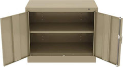 Tennsco - 2 Shelf Locking Storage Cabinet - Steel, 36" Wide x 18" Deep x 30" High, Sand - Exact Industrial Supply