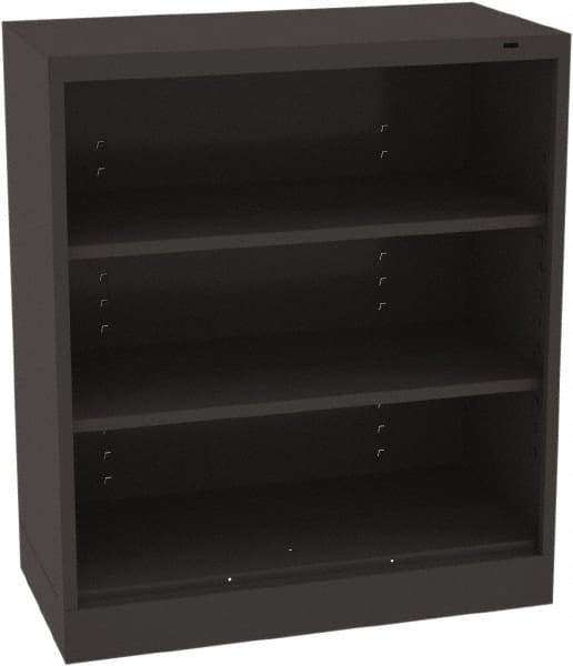 Tennsco - 3 Shelf, 150 Lb. Capacity, Closed Shelving Storage Cabinets and Lockers - 36 Inch Wide x 18 Inch Deep x 42 Inch High, Black - Exact Industrial Supply
