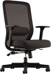 Basyx - 43" High Executive Chair - 25" Wide x 26-3/4" Deep, 100% Polyester Seat, Black - Exact Industrial Supply