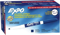 Expo - Blue Low Odor Fine Tip Dry Erase Markers - For Use with Dry Erase Marker Boards - Exact Industrial Supply
