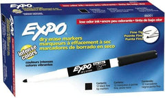 Expo - Black Low Odor Fine Tip 12 Pack Dry Erase Markers - For Use with Dry Erase Marker Boards - Exact Industrial Supply