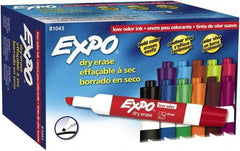 Expo - Aqua, Black, Blue, Brown, Green, Lime, Orange, Pink, Plum, Pumpkin, Purple & Red Low Odor Chisel Tip 12 Pack Dry Erase Markers - For Use with Dry Erase Marker Boards - Exact Industrial Supply