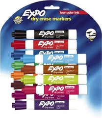 Expo - Aqua, Black, Blue, Brown, Green, Lime, Orange, Pink, Plum, Pumpkin, Purple & Red Low Odor Chisel Tip 12 Pack Dry Erase Markers - For Use with Dry Erase Marker Boards - Exact Industrial Supply