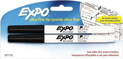 Expo - Black Low Odor Ultra Fine Tip 2 Pack Dry Erase Markers - For Use with Dry Erase Marker Boards - Exact Industrial Supply
