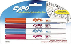 Expo - Aqua Blue, Orange, Pink & Plum Low Odor Ultra Fine Tip 4 Pack Dry Erase Markers - For Use with Dry Erase Marker Boards - Exact Industrial Supply