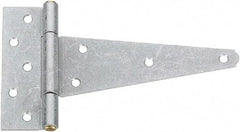 National Mfg. - 2 Piece, 5-1/2" Long, Galvanized Extra Heavy Duty - 8" Strap Length, 2-5/8" Wide Base - Exact Industrial Supply