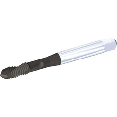 Kennametal - #6-32 UNC, 2 Flute, TiN/CrC/C Finish, Vanadium High Speed Steel Spiral Point Tap - Plug Chamfer, Right Hand Thread, 56mm OAL, 0.35" Thread Length, 3.58mm Shank Diam, 2B Class of Fit, Series T672 - Exact Industrial Supply