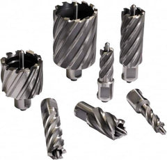 Cleveland Steel Tool - 1-1/8" Diam x 2" Deep Carbide-Tipped Annular Cutter - Exact Industrial Supply