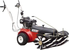 Trynex - 40" Sweeping Width, Single Brush Rotary Sweeper - Self Propelled, Rubber Wheels, Polypropylene Bristles - Exact Industrial Supply