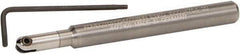 Kennametal - 1/4" Cut Diam, 1/8" Max Depth of Cut, 3/8" Shank Diam, 100mm OAL, Indexable Ball Nose End Mill - 40.62mm Head Length, Straight Shank, KDMB Toolholder, KDMB 0250.. Insert - Exact Industrial Supply