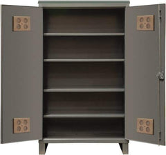 Durham - 4 Shelf Locking Storage Cabinet - Steel, 60" Wide x 24" Deep x 78" High, Gray - Exact Industrial Supply