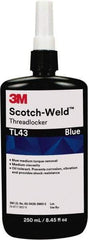 3M - 250 mL, Blue, Medium Strength Liquid Threadlocker - 24 hr Full Cure Time - Exact Industrial Supply