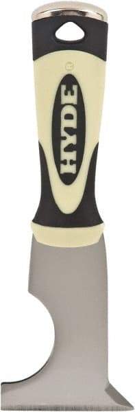 Hyde Tools - 2-1/2" Wide Chisel Edge Blade Stainless Steel 6-In-1 Tool - Stiff, Hammerhead Polypropylene Handle, 8" OAL - Exact Industrial Supply