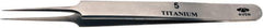 Aven - 4-1/4" OAL 5 Precision Tweezers - Tapered Shanks with Beveled Edges, Honed, Sharp Points - Exact Industrial Supply
