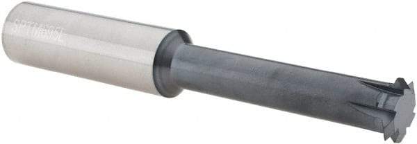 Scientific Cutting Tools - 8 to 24 TPI, Internal/External Single Profile Thread Mill - 7/8" Noml Diam, 0.695" Cut Diam, 3/4" Shank Diam, 6 Flute, 0.49" Neck Diam, 2-1/2" Neck Length, 5" OAL, AlTiN+ Finish - Exact Industrial Supply
