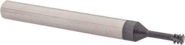 Scientific Cutting Tools - #10-24 UNC, 0.139" Cutting Diam, 3 Flute, Solid Carbide Helical Flute Thread Mill - Internal Thread, 0.4" LOC, 2-1/2" OAL, 1/4" Shank Diam - Exact Industrial Supply