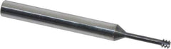 Scientific Cutting Tools - #10-24 UNC, 0.139" Cutting Diam, 3 Flute, Solid Carbide Helical Flute Thread Mill - Internal Thread, 0.6" LOC, 2-1/2" OAL, 1/4" Shank Diam - Exact Industrial Supply
