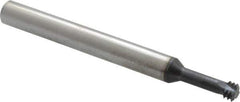 Scientific Cutting Tools - 1/4-28 UNF, 0.186" Cutting Diam, 3 Flute, Solid Carbide Helical Flute Thread Mill - Internal Thread, 1/2" LOC, 2-1/2" OAL, 1/4" Shank Diam - Exact Industrial Supply