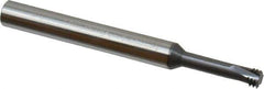Scientific Cutting Tools - 1/4-32 UNEF, 0.186" Cutting Diam, 3 Flute, Solid Carbide Helical Flute Thread Mill - Internal Thread, 0.7" LOC, 2-1/2" OAL, 1/4" Shank Diam - Exact Industrial Supply