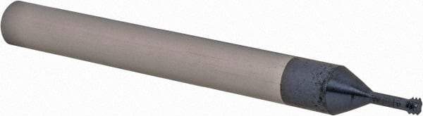 Scientific Cutting Tools - M3x0.50 Metric Coarse, 0.09" Cutting Diam, 3 Flute, Solid Carbide Helical Flute Thread Mill - Internal Thread, 0.225" LOC, 2-1/2" OAL, 1/4" Shank Diam - Exact Industrial Supply