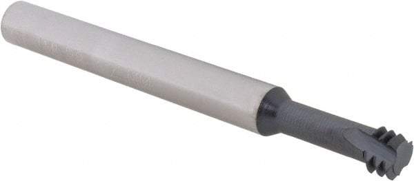 Scientific Cutting Tools - M8x1.25 Metric Coarse, 0.234" Cutting Diam, 3 Flute, Solid Carbide Helical Flute Thread Mill - Internal Thread, 0.6" LOC, 2-1/2" OAL, 1/4" Shank Diam - Exact Industrial Supply