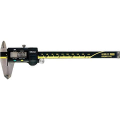 Mitutoyo - 0 to 6" Range 0.01mm Resolution, Electronic Caliper - Steel with 40mm Carbide-Tipped Jaws, 0.001" Accuracy, SPC Output - Exact Industrial Supply