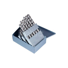 Drill Bit Set: Jobber Length Drill Bits, 25 Pc, 0.0394″ to 0.5118″ Drill Bit Size, 118 °, High Speed Steel Bright/Uncoated, Radial, Straight Shank, Series 2002G & CLE-MAX