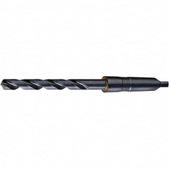 Taper Shank Drill Bit: 2″ Dia, 4MT, 118 °, High Speed Steel Oxide Finish, 16.625″ OAL, Standard Point, Spiral Flute