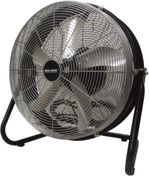 Maxess Climate Control Technologies - 18" Blade, 5/64 hp, 1,550, 2,000 & 2,680 CFM, Oscillating Industrial Circulation Fan - Floor Stand, 120 Volts, 3 Speed - Exact Industrial Supply