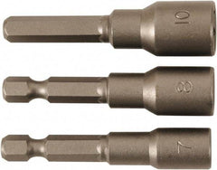 Wiha - 1/4" Drive, Nut Setter Screwdriver Bit - 55mm OAL - Exact Industrial Supply