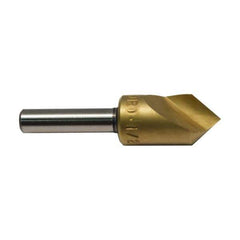M.A. Ford - 1" Head Diam, 1/2" Shank Diam, 1 Flute 120° High Speed Steel Countersink - TiN Finish, 2-3/4" OAL - Exact Industrial Supply