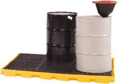 UltraTech - 66 Gal Sump, 9,000 Lb Capacity, 6 Drum, Polyethylene Spill Deck or Pallet - 75" Long x 50" Wide x 5" High, Low Profile, 2 x 3 Drum Configuration - Exact Industrial Supply