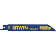 Irwin Blades - 6" Long, Bi-Metal Reciprocating Saw Blade - Straight Profile, 18 TPI, Toothed Edge, Tang Shank - Exact Industrial Supply