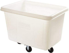 Rubbermaid - 400 Lb Load Capacity, 12 Cu Ft, 9.6 Bushels, Polyethylene Cube Truck - 28" Wide x 42-3/4" Long x 33" High, White - Exact Industrial Supply