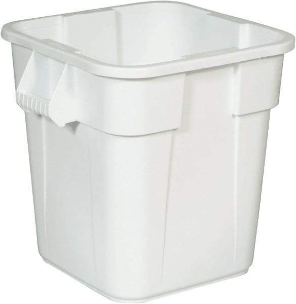 Rubbermaid - 28 Gal White Square Trash Can - Polyethylene, 572mm High x 546.1mm Long x 546.1mm Wide - Exact Industrial Supply