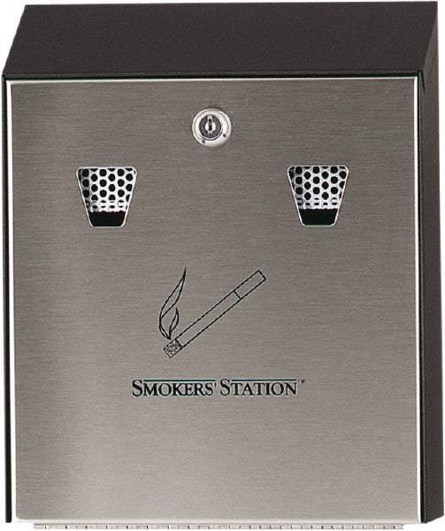 Rubbermaid - Steel Wall Mounted Ashtray - 10" Wide x 12-1/2" High - Exact Industrial Supply