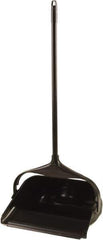 Rubbermaid - 11.3" Wide x 5" High Upright Dustpan - Plastic Body, 24-1/2" Handle, Black - Exact Industrial Supply