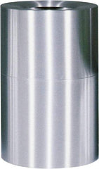 Rubbermaid - 55 Gal Aluminum Round Decorative Waste Receptacle With Top - Aluminum, 35" High - Exact Industrial Supply