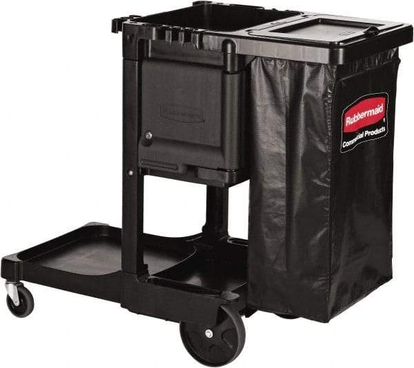 Rubbermaid - Aluminum & Structural Web Plastic Janitor Cart - 552mm Width, 1,168.4mm Long - Exact Industrial Supply