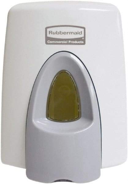 Rubbermaid - 400 mL Foam Seat Cleaner System Dispenser - Plastic, Wall Mounted, White - Exact Industrial Supply