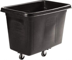 Rubbermaid - 400 Lb Load Capacity, 12 Cu Ft, 9.6 Bushels, Cube Truck - 28" Wide x 42-3/4" Long x 33" High, Black - Exact Industrial Supply