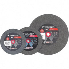 WALTER Surface Technologies - 80 Grit Aluminum Oxide Bench & Pedestal Grinding Wheel - 10" Diam x 1" Hole x 1" Thick, 2500 Max RPM, Fine Grade, Vitrified Bond - Exact Industrial Supply