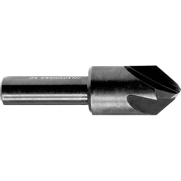 Melin Tool - 7/8" Head Diam, 1/2" Shank Diam, 4 Flute 82° High Speed Steel Countersink - Exact Industrial Supply