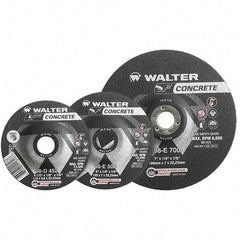 WALTER Surface Technologies - 24 Grit, 7" Wheel Diam, 1/4" Wheel Thickness, 7/8" Arbor Hole, Type 27 Depressed Center Wheel - Aluminum Oxide, Resinoid Bond, 8,600 Max RPM - Exact Industrial Supply